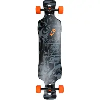 AOB Skateboard Longboard Black Shot