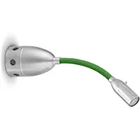 Less 'n' more ZEUS LED-Wand-/Deckenleuchte, Kopf Alu, 15 cm Flexwelle Grün, mit Tastdimmer Z-BDL1-S-KA-FTG 4251908559565