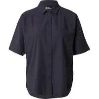 Jack Wolfskin Kurzarmhemd "SIERRA QUEST SS SHIRT W", Damen, Gr. S, N-Gr, blau (schwarz navy), Obermaterial: 100% Polyester, Hemden Kurzarmhemd, mit Karomuster, aus leichtem Gewebestoff, geruchshemmend