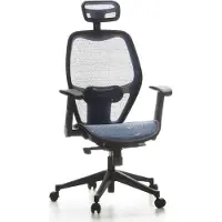 Hjh OFFICE AIR-PORT | Rücken Netz | Sitz Netz - Profi Bürostuhl Blau