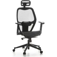 Hjh OFFICE AIR-PORT | Rücken Netz | Sitz Netz - Profi Bürostuhl Schwarz