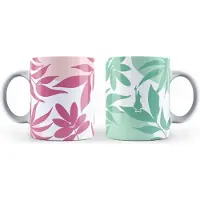 Bialetti SS2024003, Set, 0,32 l, Grün, Rose, Weiß, Porzellan, Becher, Kaffee