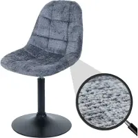 Mendler Esszimmerstuhl MCW-A60, Küchenstuhl Stuhl Drehstuhl, Stahl MVG Stoff/Textil Chenille (465g/m²) dunkelgrau