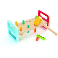 Hape Klopfbank "Regenbogen-Klopfbank", bunt, Motorikspielzeug, KinderB:24,2cm H:11,4cm T:12,2cm, Holz, Kunststoff, Klopfbank, B:24,2cm H:11,4cm T:12,2cm