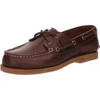 Timberland für Damen. TB0A2Q9XEIW1 Klassische Bootsschuhe aus braunem Leder (42 W), Wohnung, Schnürsenkel, Lässig