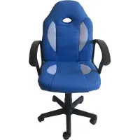 HTI Schreibtischstuhl Junior höhenverstellbar ergonomischer Drehstuhl Blau