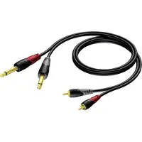Procab Glatte -Kabel 6,3 mm x2 – RCA (Cinch) x2 1,5 m dick (CLA631).
