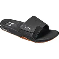 Reef Flip-Flops Fanning Slide Black Silver Herren-Schuhgröße 43