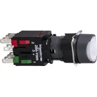 Schneider Electric XB6AW1B5B Leuchtdrucktaster, weiß Ø 16, flach, o. Rastung, 24 V, 1S+1Ö