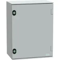 Schneider Electric Polyestergehäuse PLM Wandmontage, mit Bakelit-Montageplatte H430xB330xT200mm IP66 NSYPLM43BG