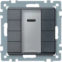 Schneider Electric Electric MTN627914 Taster 4fach plus mit IR-Empfänger, anthrazit, System M
