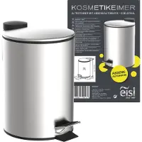 Eisl Kosmetikeimer Bad (3 Liter) Edelstahl, Badmülleimer mit Absenkautomatik, Mülleimer mit Hygieneeimer, Treteimer