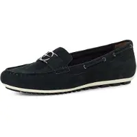 Tamaris Damen Slipper Leder Mokassin sportlich Zierspange 1-24630-44, Größe:40 EU, Farbe:Blau