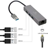 Gembird USB 3.0 Gigabit Netzwerkadapter mit 3-Port USB Hub