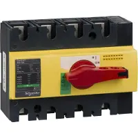 Schneider Electric 28925 Lasttrennsch. INS100,4P, 100A/690V AC/250V DC,Drehantrieb rot/Grund gelb