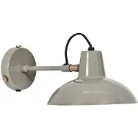 House Doctor Desk Wandlampe grau, Ausladung 30 cm, Stecker - , Grau, für Arbeitszimmer / Büro, Metall