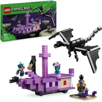 LEGO Minecraft Der Enderdrache und das Endschiff, Action-Spielzeug und Entdeckerset, Bauset zum Videospiel, Abenteuer-Spielset, Geschenk für Jungen und Mädchen ab 8 Jahren 21264