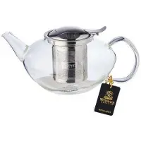 Wilmax Teekanne 650 ml Borosilikatglas Edelstahlfilter