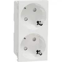 Schneider Electric OL 45/Unica Doppelsteckd erhöhter Berührungsschutz 250V/16A Steckklemme weiss NU306618