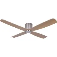 Beacon Fraser Deckenventilator chrom/teak DC leise Ø 132cm - Beacon , Fraser, Holz, für Wohnzimmer, Holz, Modern