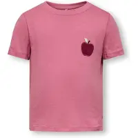Kids Only T-Shirt "KMGCANDY LIFE S/S PRINTED TEE JRS NOOS", Mädchen, Gr. 92, heather rose print:apple, Jersey, Obermaterial: 100% Baumwolle, unifarben, regular fit normal, Rundhals, Shirts T-Shirt