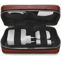 WOOLNUT Leather Tech Organizer -tarvikelaukku, konjakki