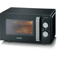 Severin MW 7762, Arbeitsplatte, Grill-Mikrowelle, 20 l, 800 W, Drehregler, Schwarz, Edelstahl