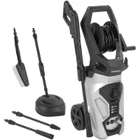 Powerplus Electric Pressure Washer with Start-Stop Function, 170 Bar, 50°C, 8m Hose and Accessories