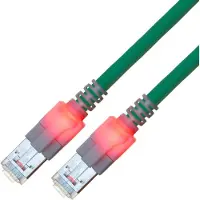 EasyLan DualBoot LED Patchkabel RJ45 S/FTP Cat.6 (Class E), mit saCon Stecker, LSOH, türkis, 5 m