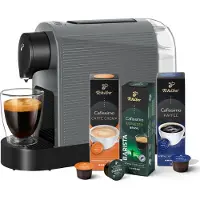 Tchibo Cafissimo „Pure plus“ Kaffeemaschine Kapselmaschine inkl. 30 Kapseln für Caffè Crema, Espresso und Kaffee | 0,8l | 1250 Watt | 11,9 x 33,7 x 24 cm | Grey