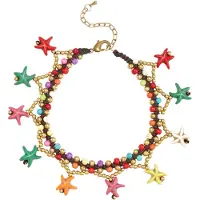 LASCANA Fußkette mit Anhänger "fröhliche Seestern Motive" Seesternanhänger, Fußkettchen-Armband, Fußkettchen mit Anhänger