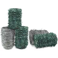 Floordirekt Stacheldraht Zug- & bruchfest Weidedraht Rolle mit Tragegriff Grün Drahtstärke: 1,7 mm Länge: 50 m