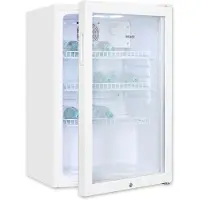 Exquisit Glastürkühlschrank GKS120-GT-160C Weiß 118 l, Umluft, 3 Ablagen, Türschloss, freistehend