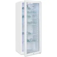 Exquisit Glastürkühlschrank GKS240-GT-160C weiss | Nutzinhalt: 237 L | Türschloss | 6 Gitterablagen | Umluftventilator | Standgerät