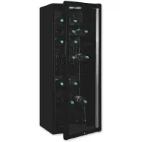 Exquisit Glastürkühlschrank GKS240-GT-160C schwarz | Nutzinhalt: 237 L | Türschloss | 6 Gitterablagen | Umluftventilator | Standgerät