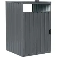 Axi Owen Mülltonnenbox aus Metall in Anthrazit | Mülltonnenverkleidung aus wetterfestem verzinktem Stahl mit Deckel für 1 Tonne - Max. 240L |