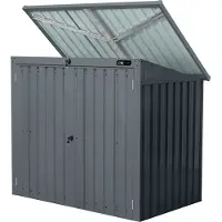 Axi Oscar Mülltonnenbox aus Metall in Anthrazit | Mülltonnenverkleidung aus wetterfestem verzinktem Stahl mit Deckel für 2 Tonnen - 240L/480L |