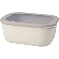 Mepal Multischüssel Cirqula - Mikrowellengeschirr - Multikom rechteckig 500 ml - Nordic white - Meal prep box - Frischhaltedosen mit Deckel