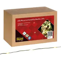 Idena Lichterkette 80 Micro LED warmweiß 8h Timer 12,9m, innnen & außen