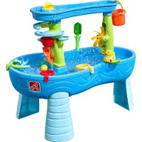 Step2 Double Showers Wasserspieltisch | Großer Wassertisch mit 11-teiligem Zubehörset | Garten Wasser Spieltisch für Kinder in Blau und Grün