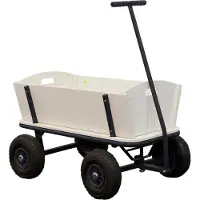 Sunny Billy Beach Wagon Bollerwagen in Anthrazit | Handwagen aus Holz mit Luftreifen | Belastbar bis 100 kg | 94x61x97cm