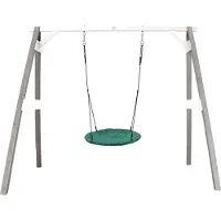 Axi Nestschaukel Summer mit Gestell für Kinder | Outdoor Nest Schaukel 100 cm für den Garten | Schaukelgestell , grau & Weiß / Nestschaukel in Grün