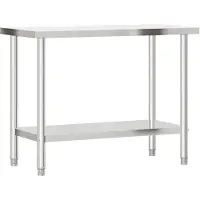 vidaXL Küchen-Arbeitstisch 110x55x85 cm Edelstahl
