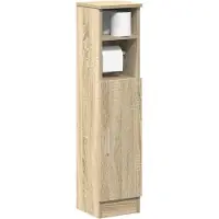 vidaXL Badezimmerschrank mit Rollenhalter Sonoma-Eiche 20,5x22x90 cm