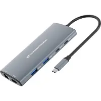 Conceptronic DONN06G 10-in-1 USB 3.2 Gen 1 Dockingstation, HDMI, 100W USB PD, USB-C 5Gbps x 2, USB-A 5Gbps x 3, SD, TF/MicroSD, GbE
