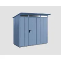Hörmann Ecostar, Metall-Gerätehaus Elegant mit Pultdach Typ 1, 248 x 153 cm, taubenblau, 2,6 m², 1-flüglige Tür