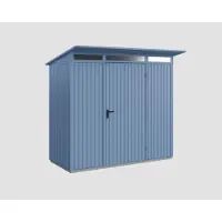 Hörmann Ecostar, Metall-Gerätehaus Trend mit Pultdach Typ 1, 248 x 153 cm, taubenblau, 2,6 m², 1-flüglige Tür