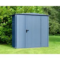 Hörmann Ecostar, Metall-Gerätehaus Trend mit Satteldach Typ 1, 259 x 121 cm, taubenblau, 2,6 m², 1-flüglige Tür