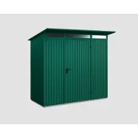 Hörmann Ecostar, Metall-Gerätehaus Trend mit Pultdach Typ 1, 248 x 153 cm, moosgrün, 2,6 m², 1-flüglige Tür