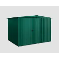 Hörmann Ecostar, Metall-Gerätehaus Trend mit Satteldach Typ 3, 324 x 248 cm, moosgrün, 7,2 m², 1-flüglige Tür